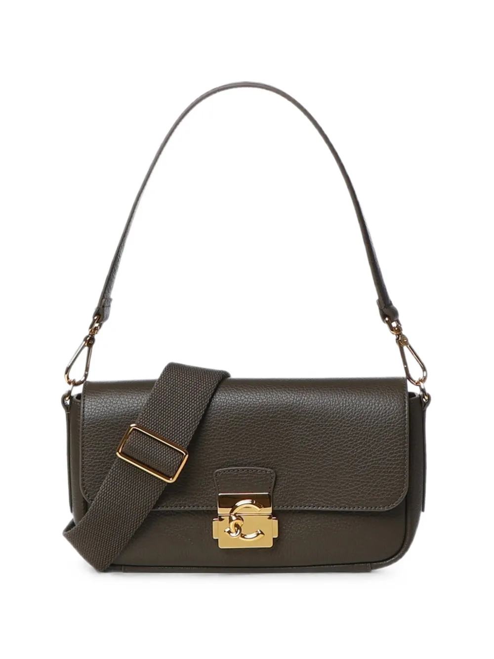 Coccinelle Grainy-leather Shoulder Bag In Brown