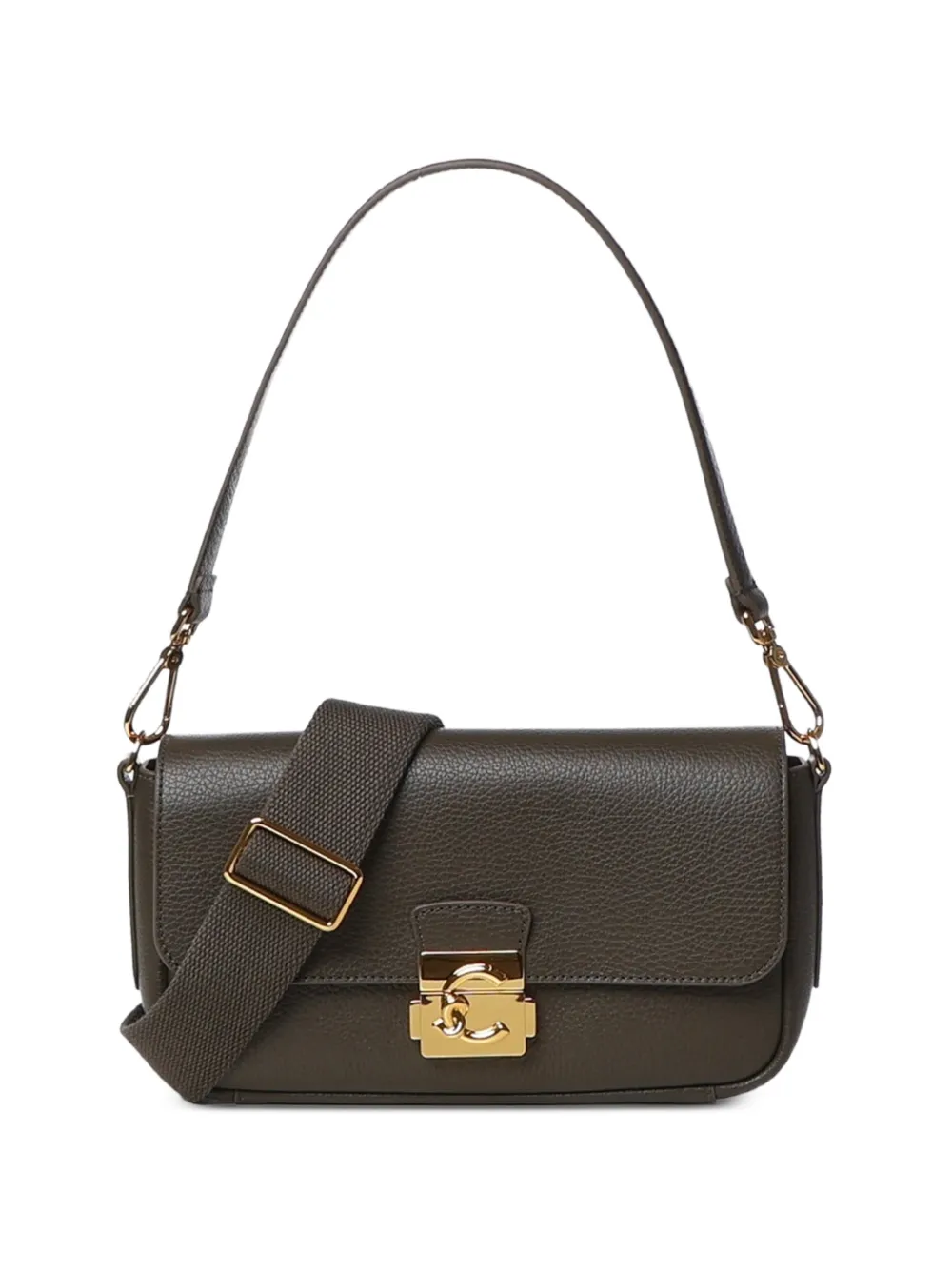 Coccinelle grainy-leather shoulder bag - Braun