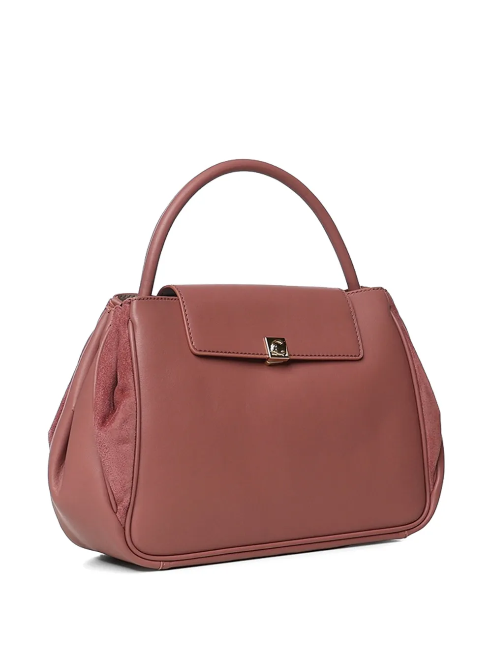 Coccinelle Leren shopper met suède vlakken Roze