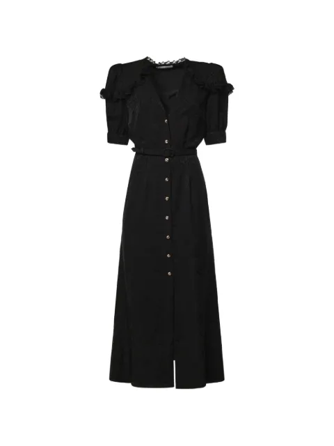 Alessandra Rich ruffled silk-jacquard midi dress