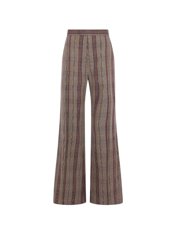 Vivienne Westwood Checked Wide-leg Trousers in Brown