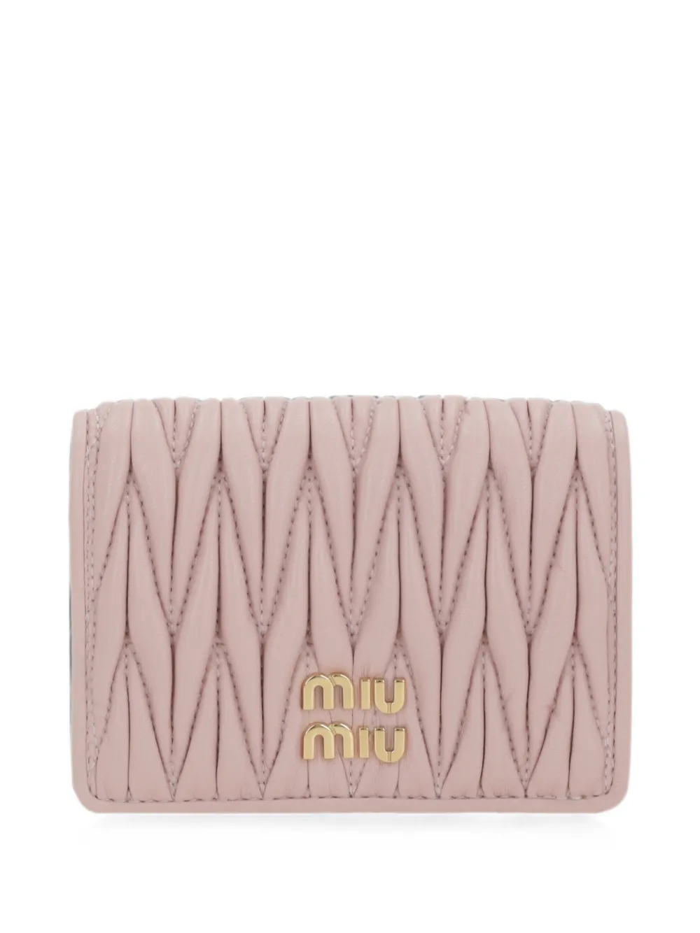 Miu Miu small Matelassé nappa leather wallet - Rosa