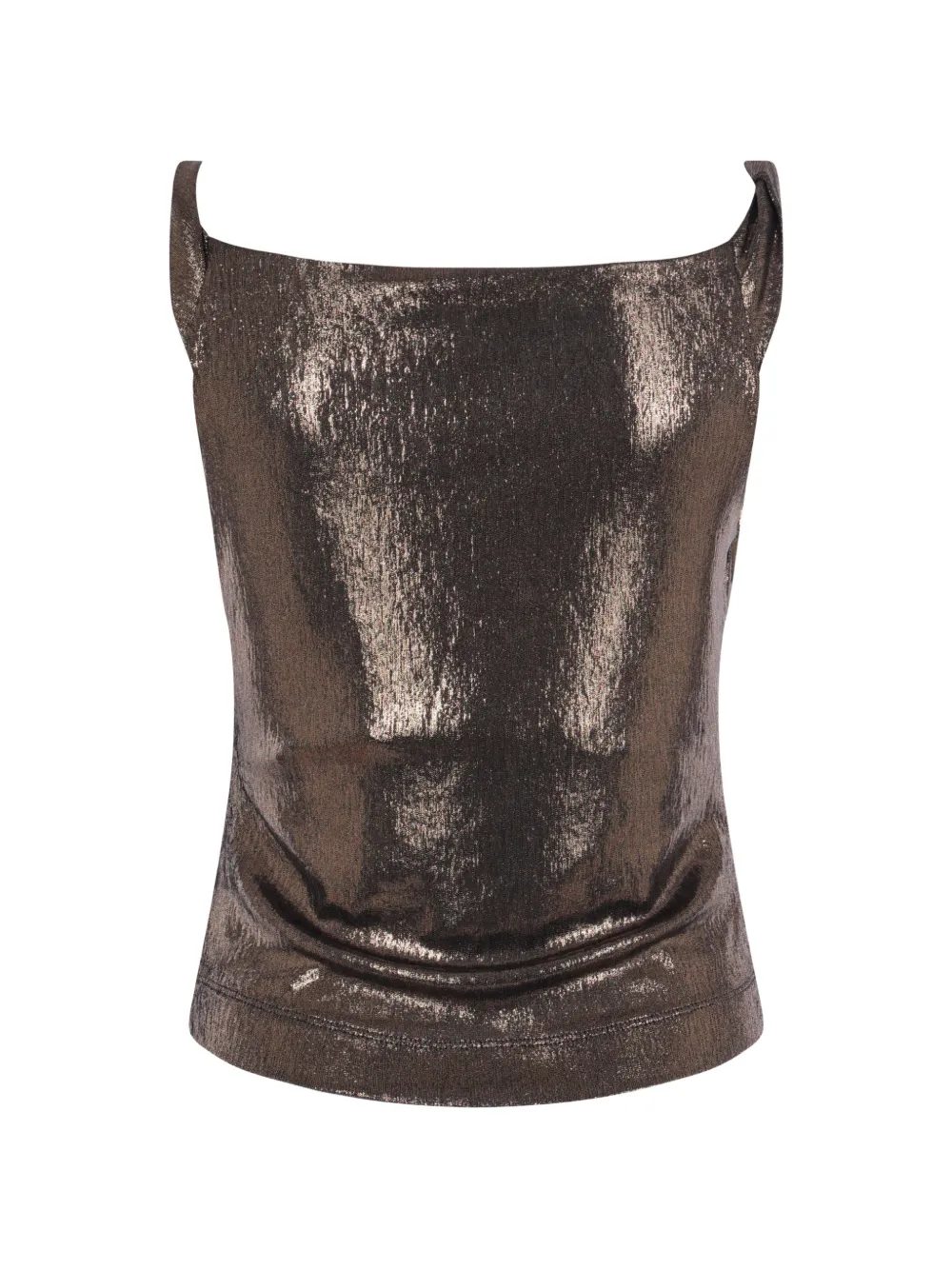 Vivienne Westwood draped metallic-effect top - Marrone