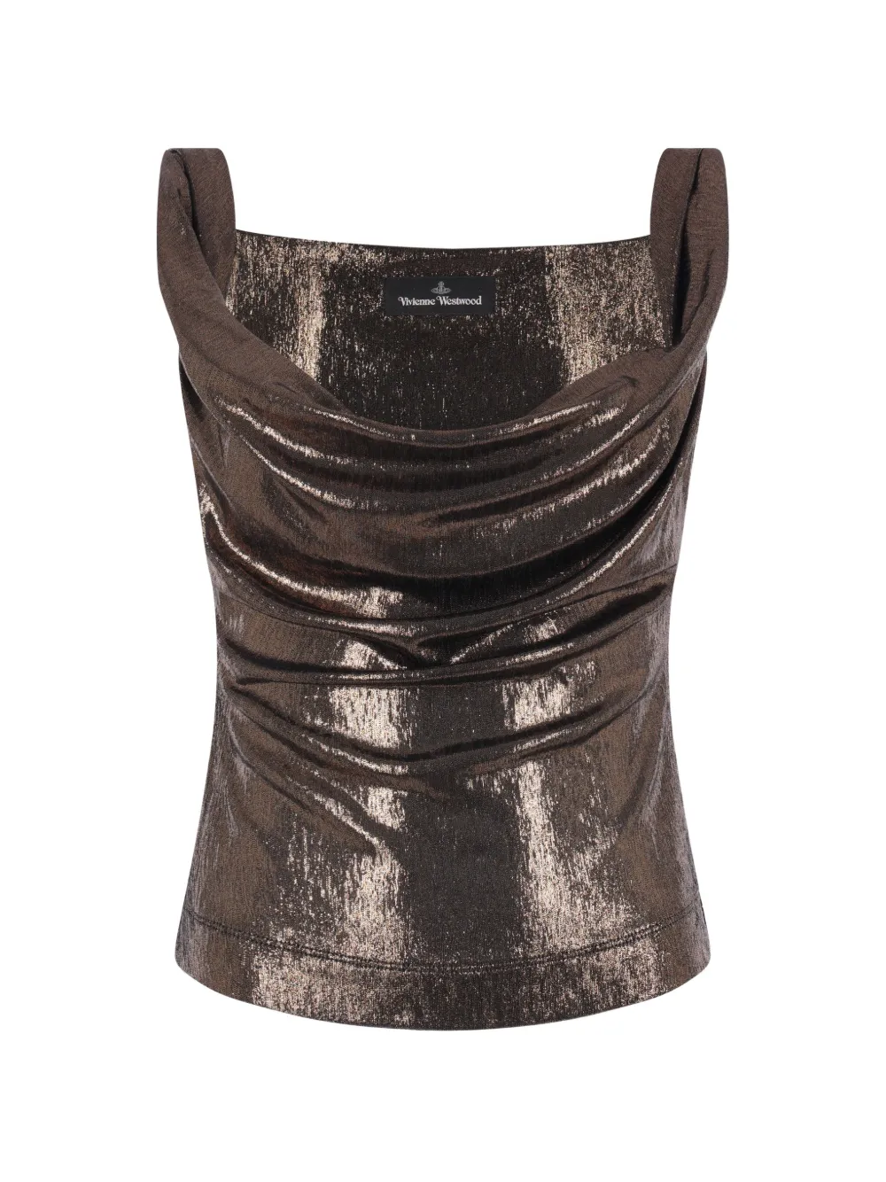 Vivienne Westwood draped metallic-effect top Bruin