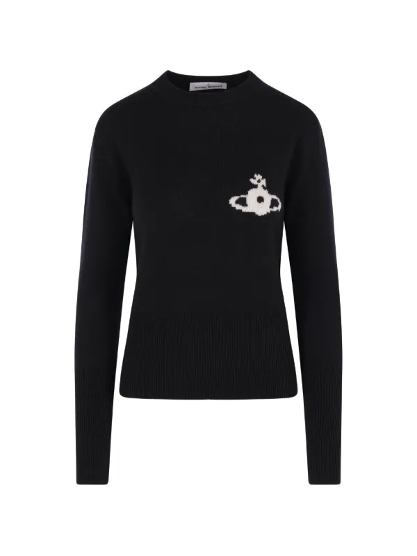 Vivienne Westwood Orb-intarsia Wool Sweater in Black
