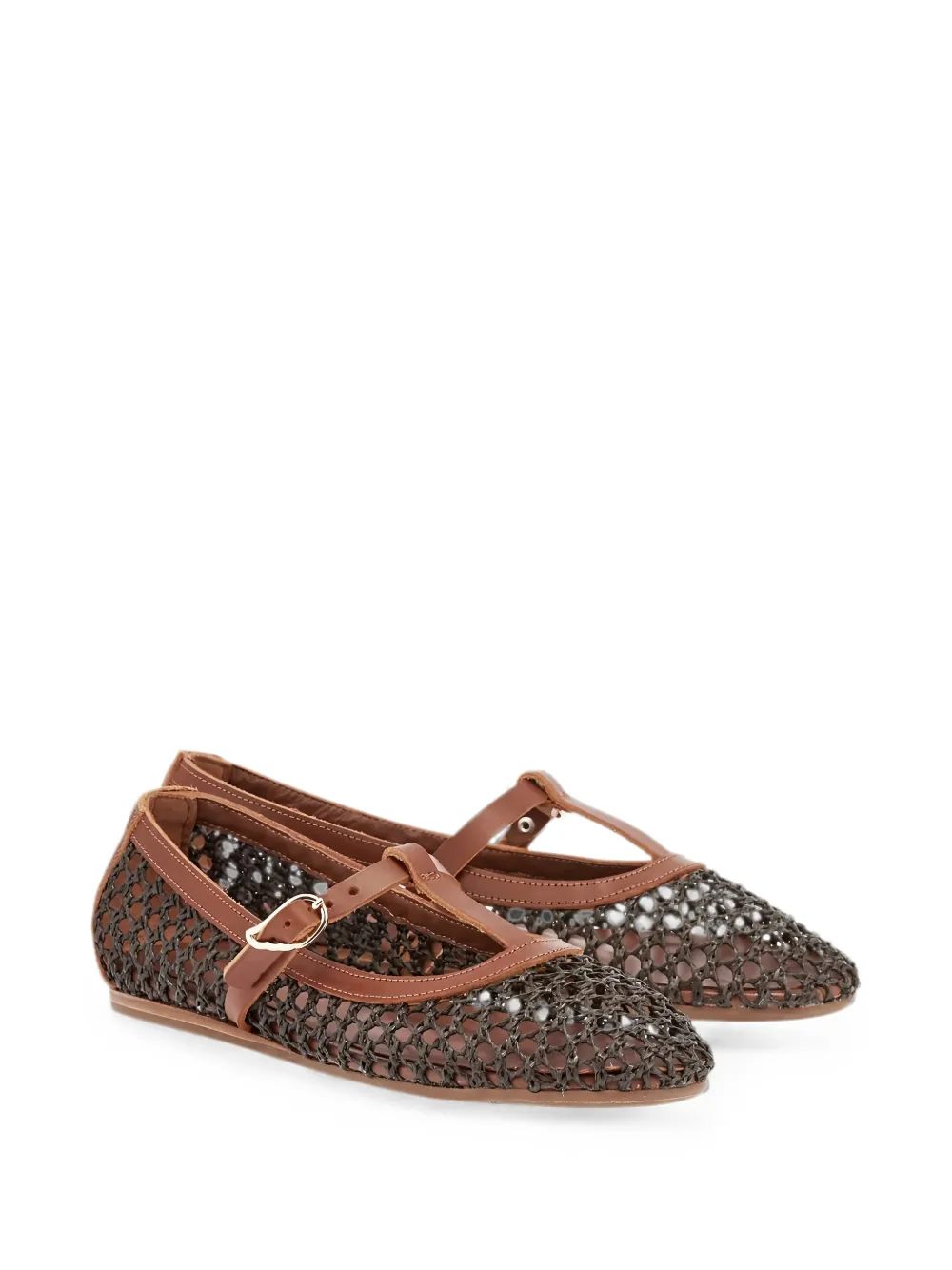 Ancient Greek Sandals Aerati woven T-bar ballet flats Bruin
