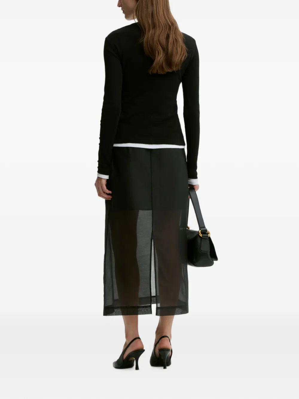 By Malene Birger Brita katoenenT-shirt met lange mouwen Zwart