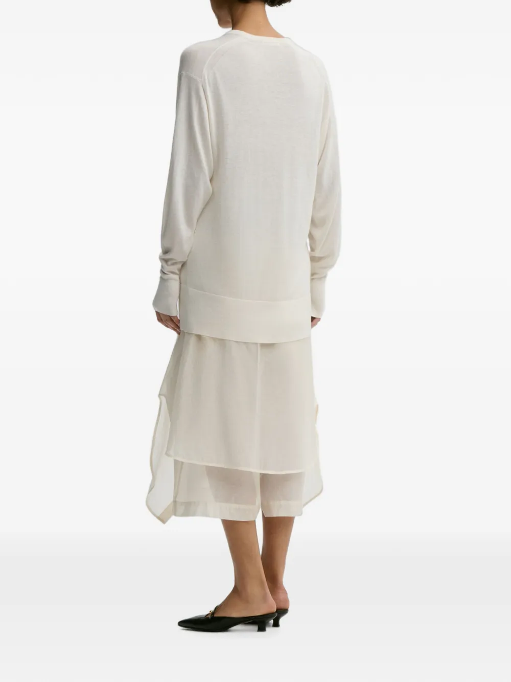 By Malene Birger Derya trui met V-hals en lange mouwen Wit