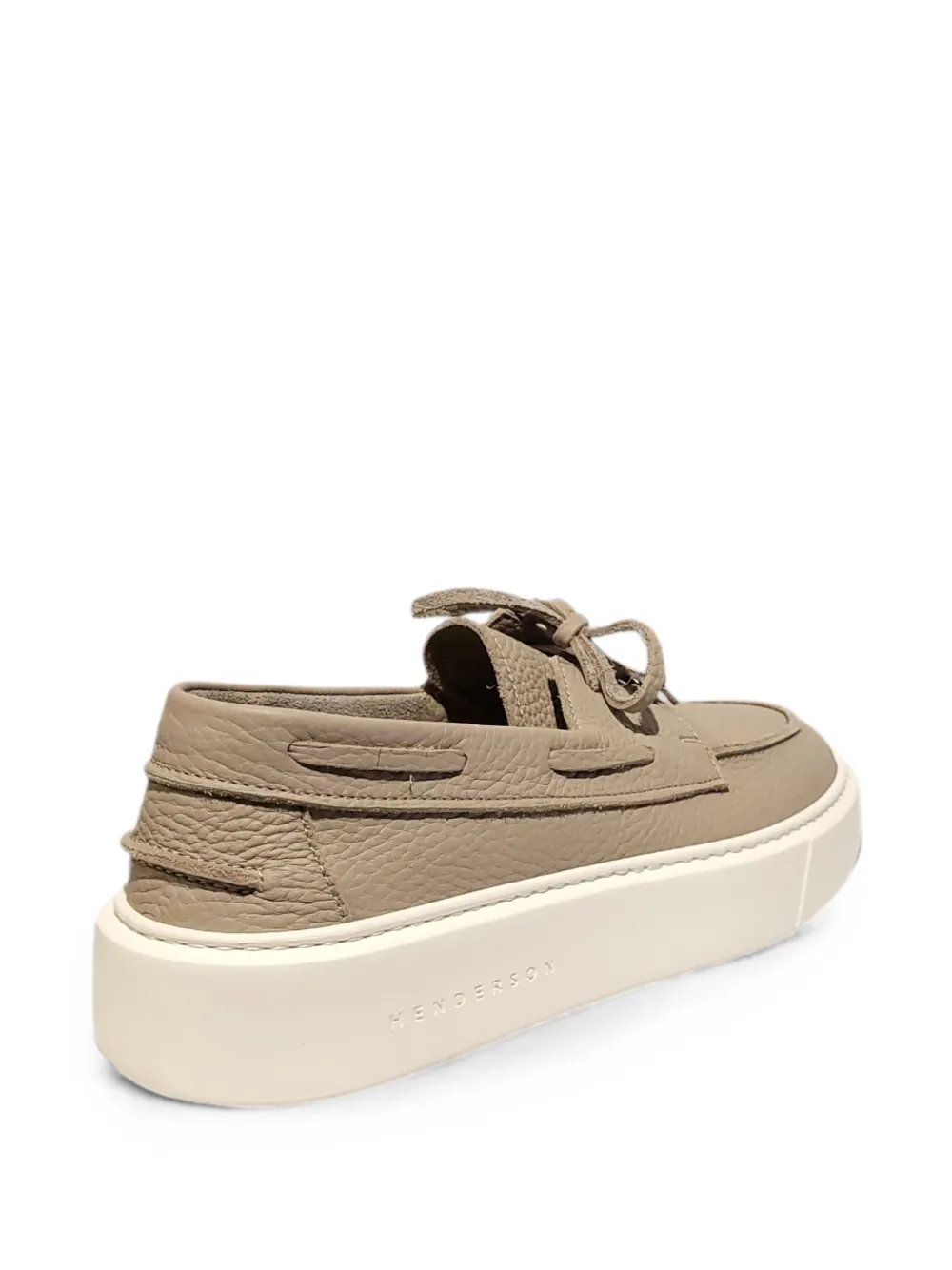 Henderson Baracco grainy leather loafers Beige