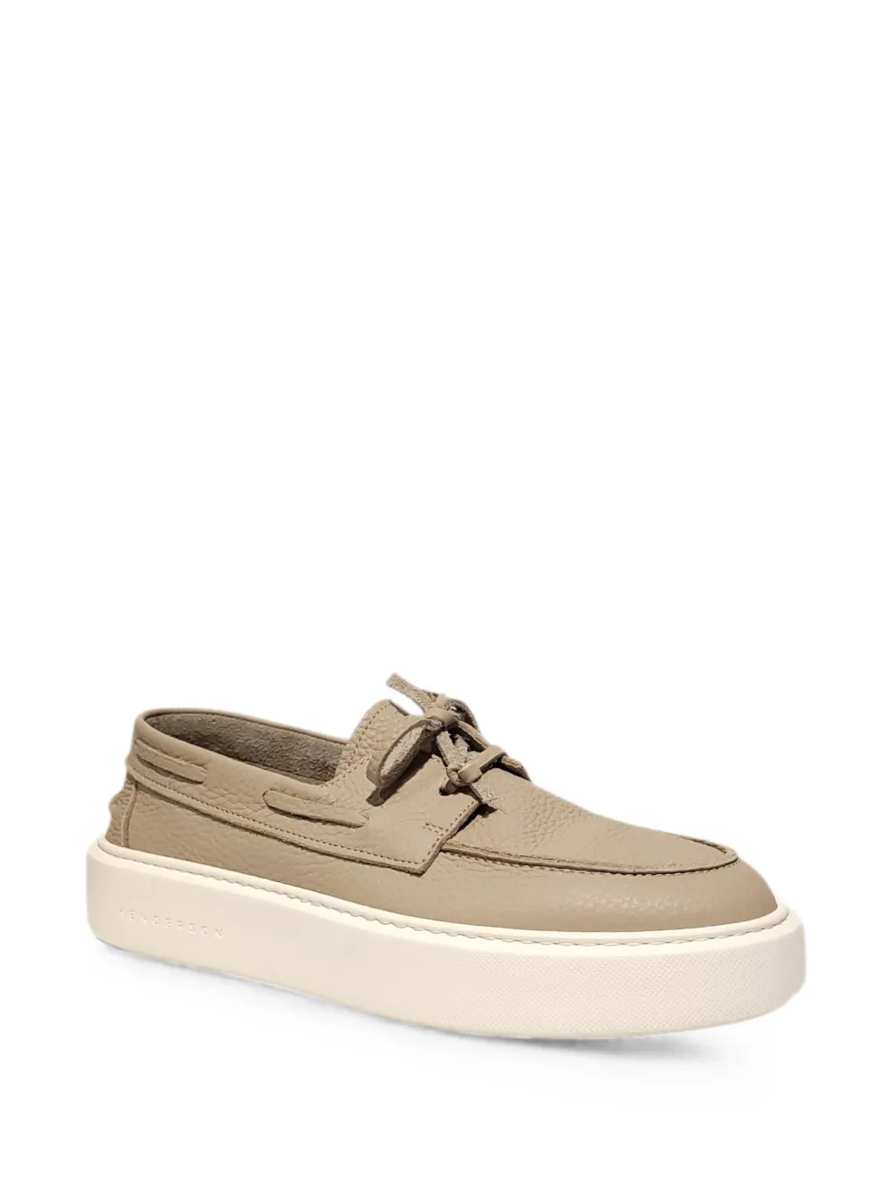 Henderson Baracco grainy leather loafers Beige