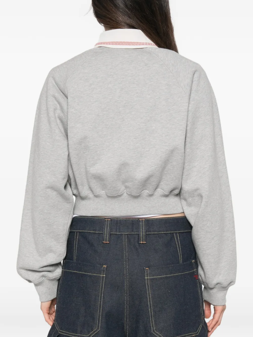 Versace Sweater met geborduurd logo Grijs