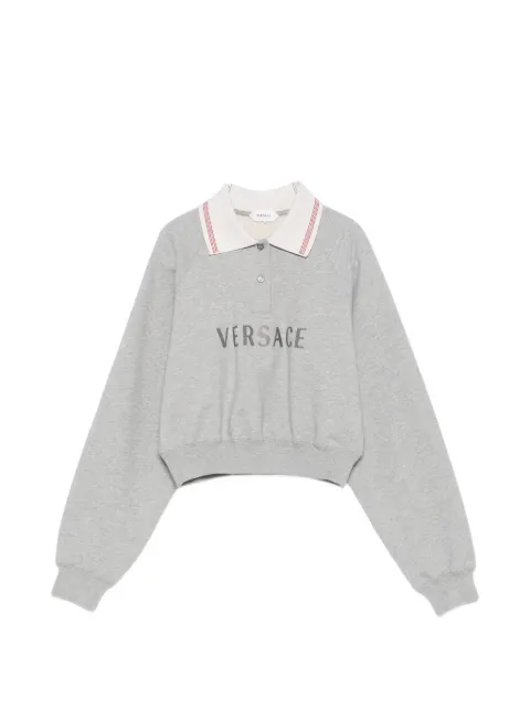Versace logo-embroidered cropped sweatshirt