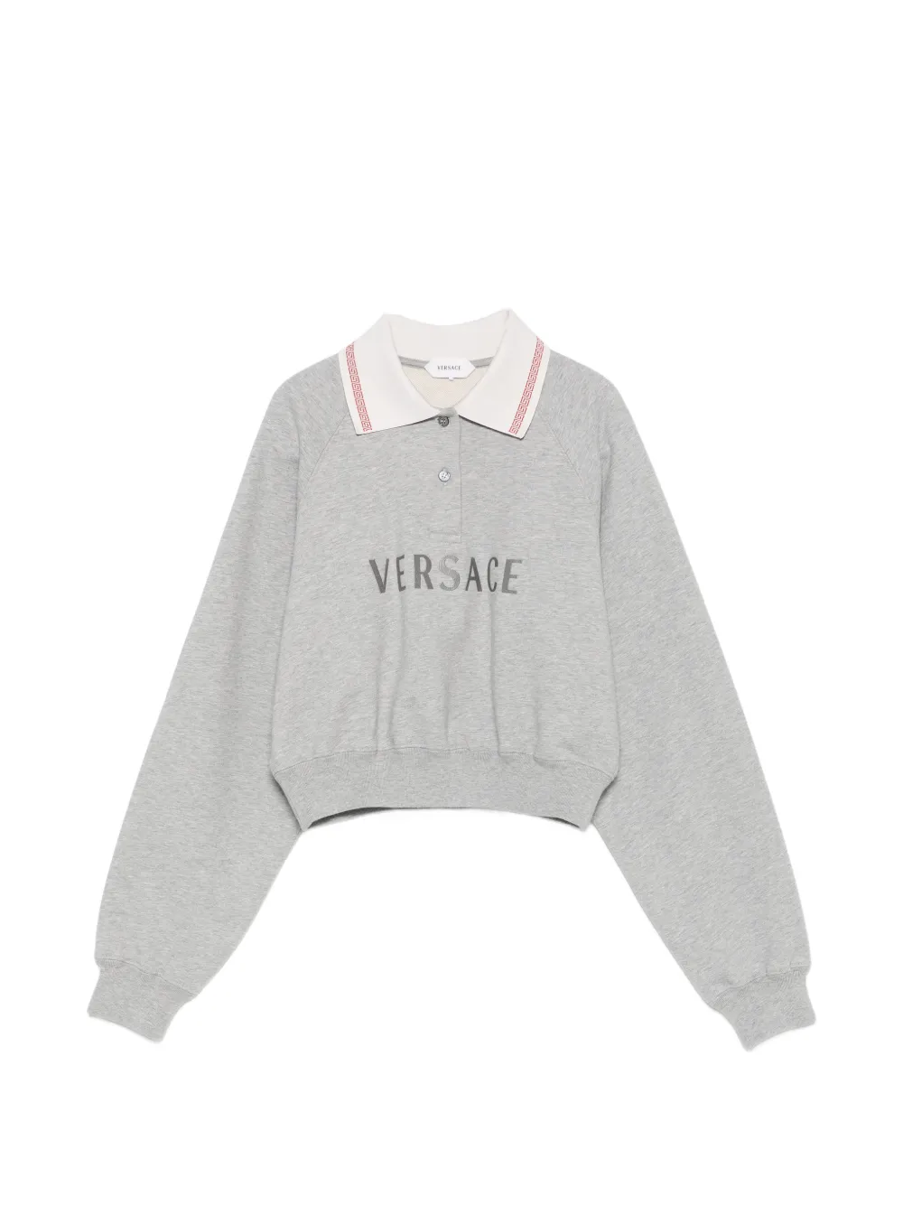 Versace logo-embroidered cropped sweatshirt - Grau