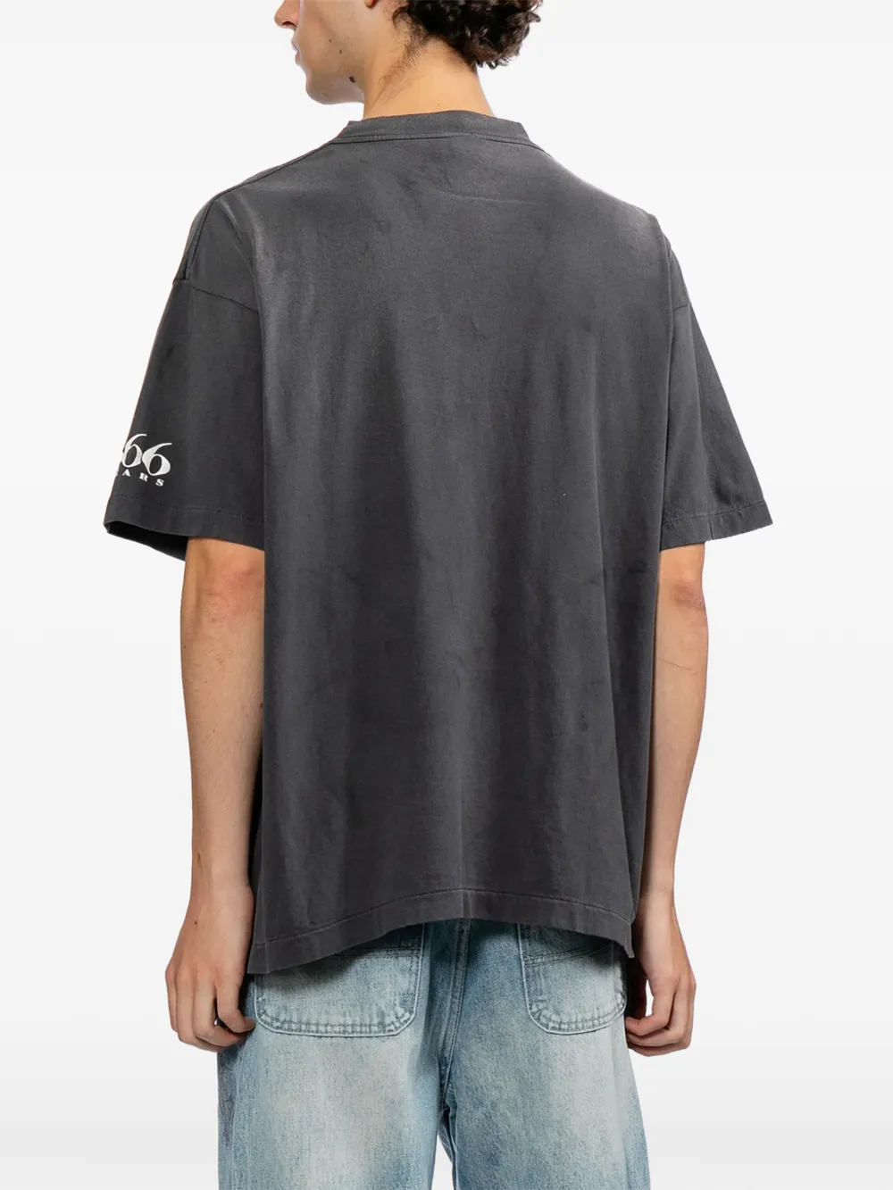 SAINT MXXXXXX Gerafeld T-shirt met logoprint Grijs