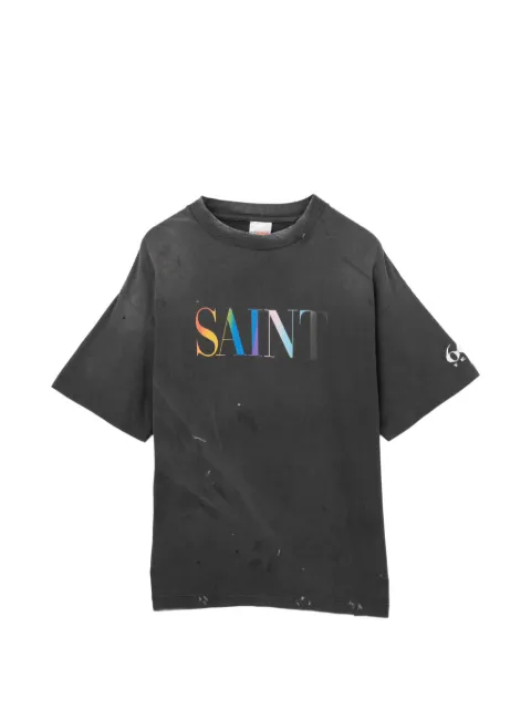 SAINT MXXXXXX logo-print distressed T-shirt