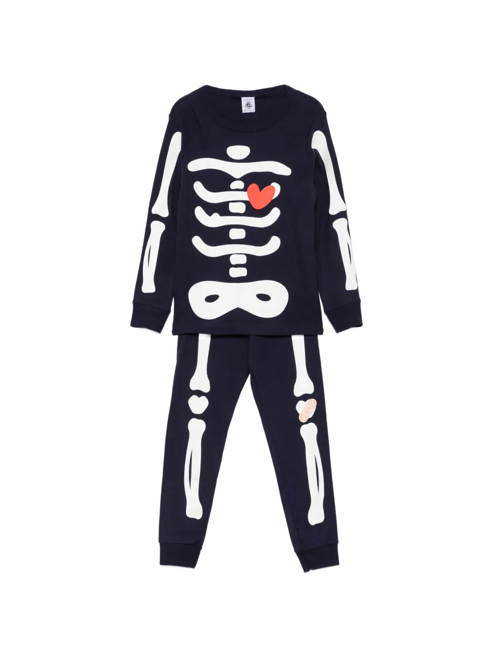 Petit Bateau skeleton-print pajamas - Blau