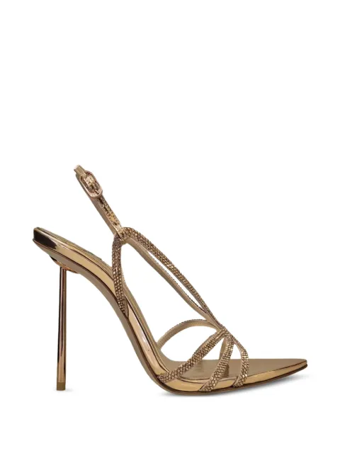 Le Silla Euginie crystal-embellished pointed-toe sandals