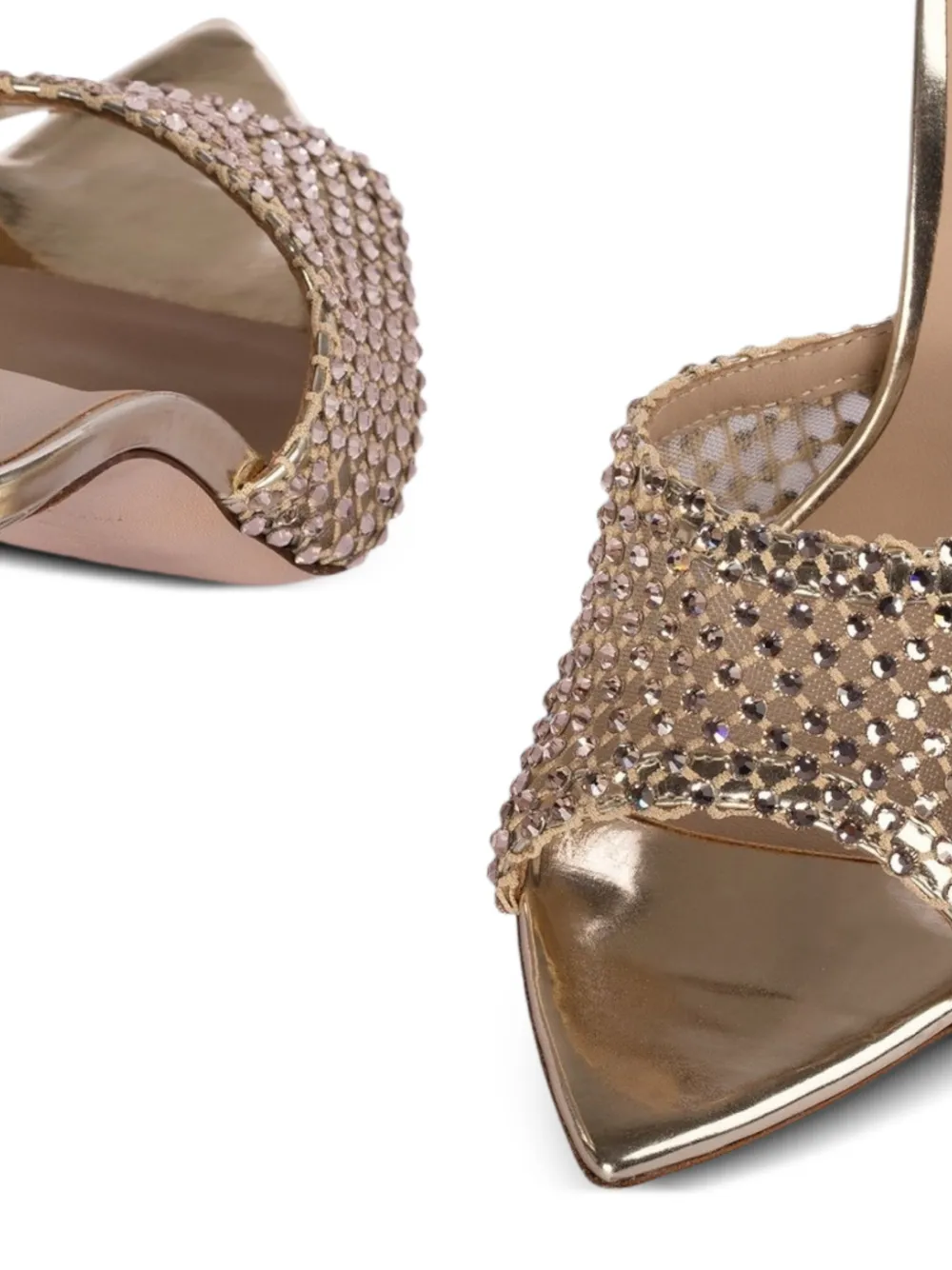 Le Silla crystal-embellished pointed-toe sandals Goud
