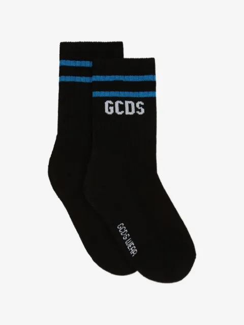 GCDS جوارب جاكار بشعار الماركة وبزينة خطوط
