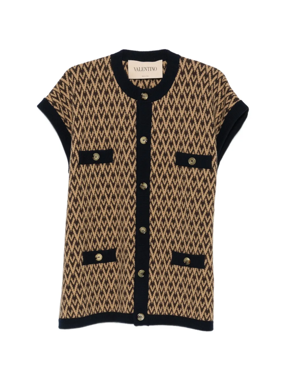 Valentino Garavani Toile Iconographe button-up cardigan - Nude