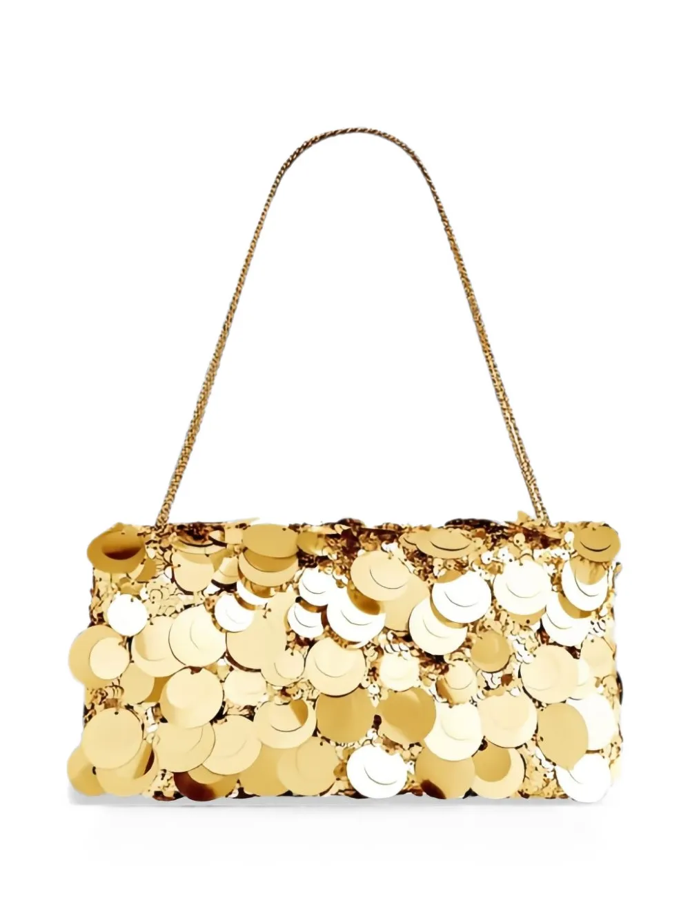 Rabanne Borsa a spalla Sparkle con paillettes - Oro