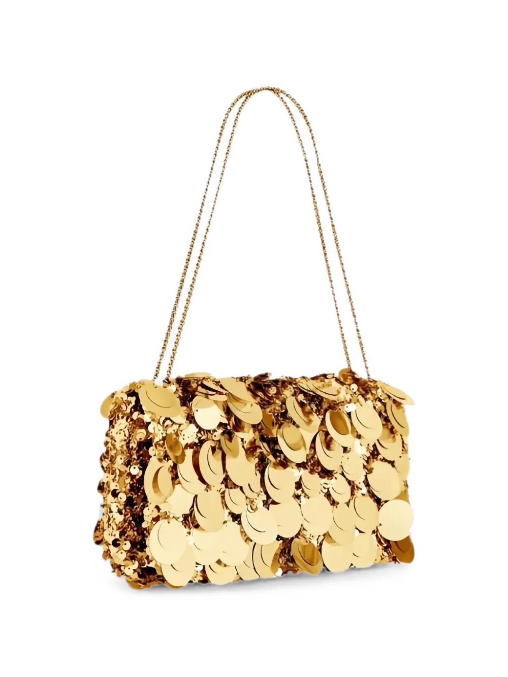 Rabanne Sparkle schoudertas verfraaid met pailletten en schijfdetail Goud