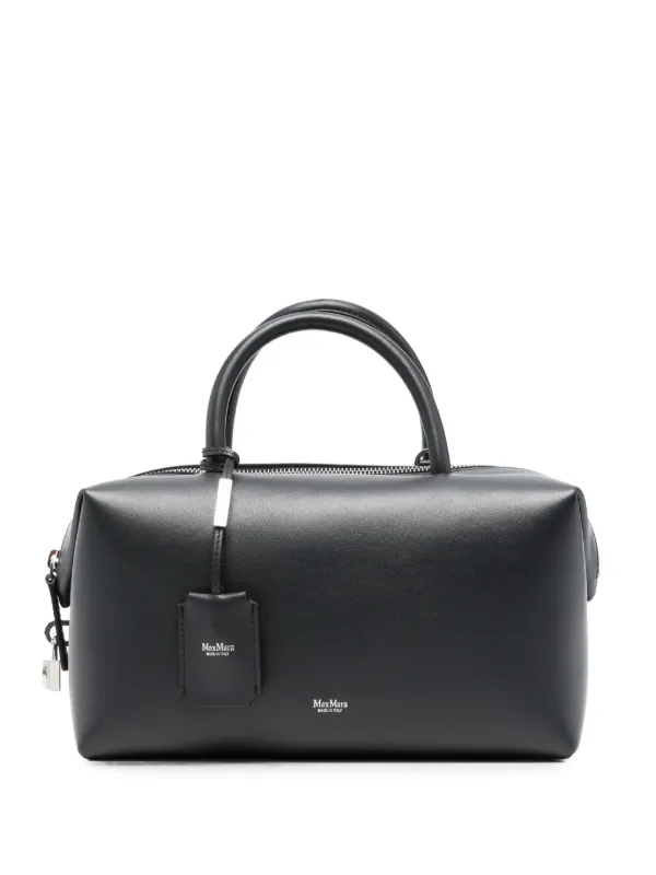 Max Mara Holdallm Leather Tote Bag in Grey