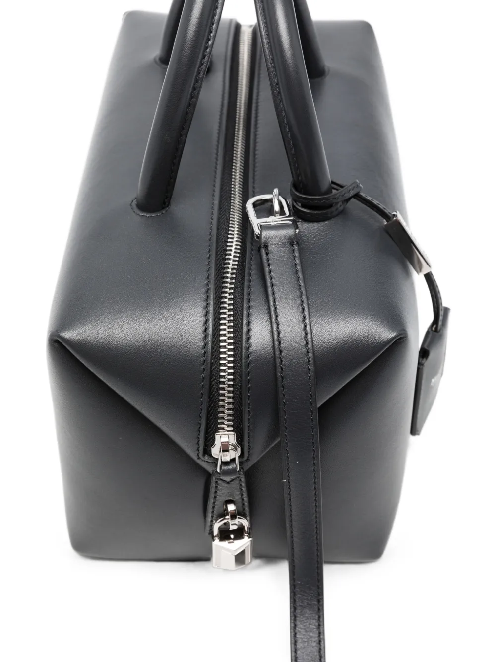 Max Mara Holdallm Leather Tote Bag in Grey, view 4