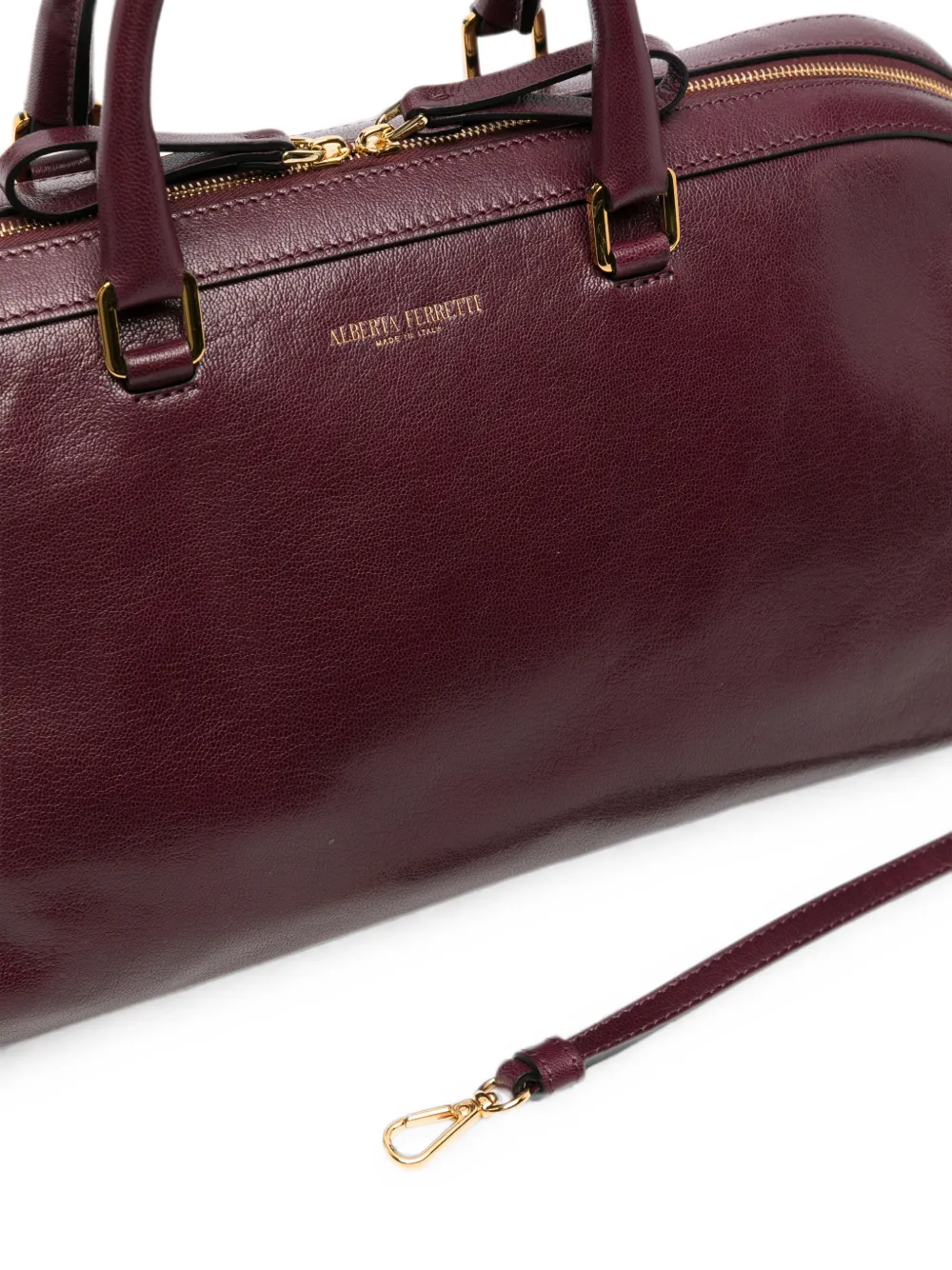 Alberta Ferretti Alice leren shopper Paars