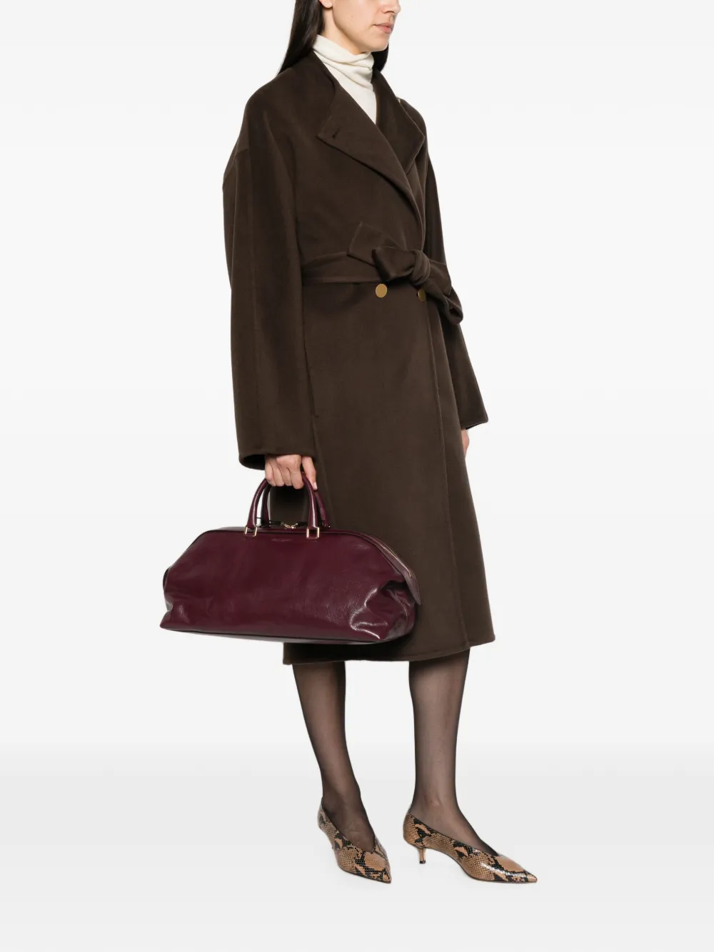 Alberta Ferretti Alice leren shopper Paars