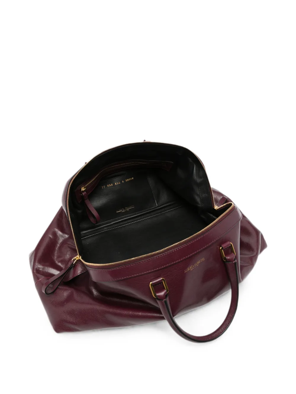 Alberta Ferretti Alice leren shopper Paars