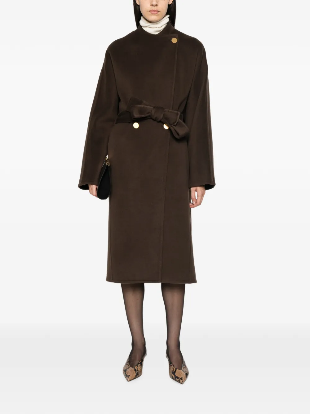 Alberta Ferretti Jas met ceintuur Bruin