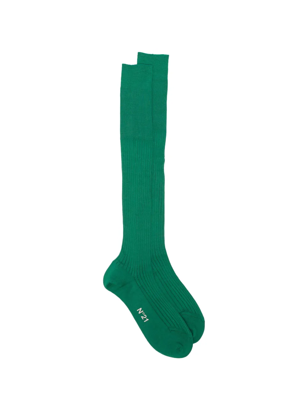 Nº21 ribbed-knit logo-print socks - Verde