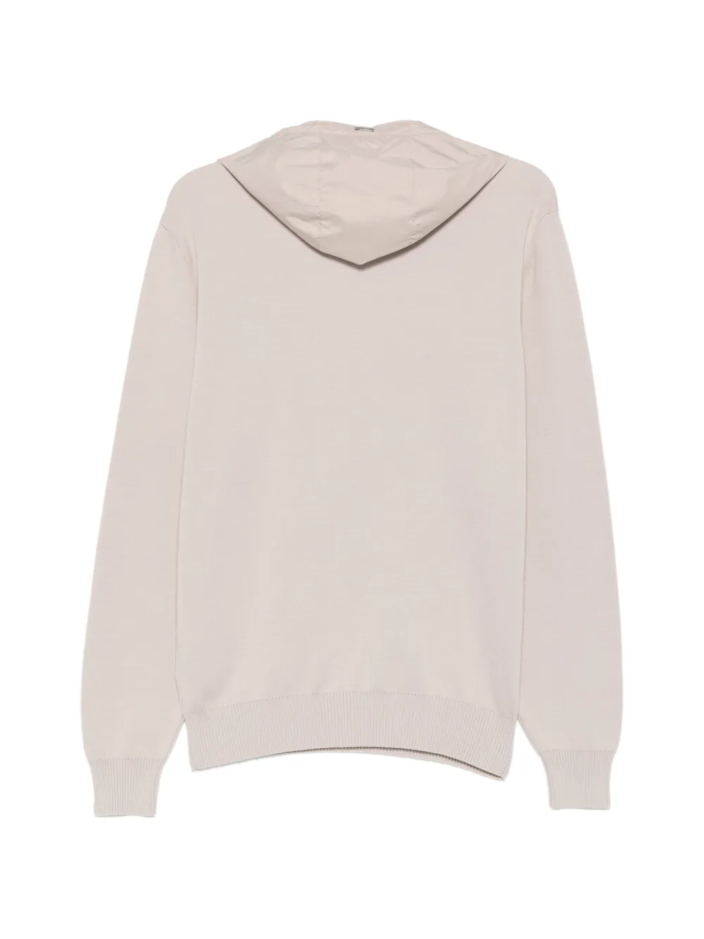 Herno Trui met capuchon en katoenen print Beige