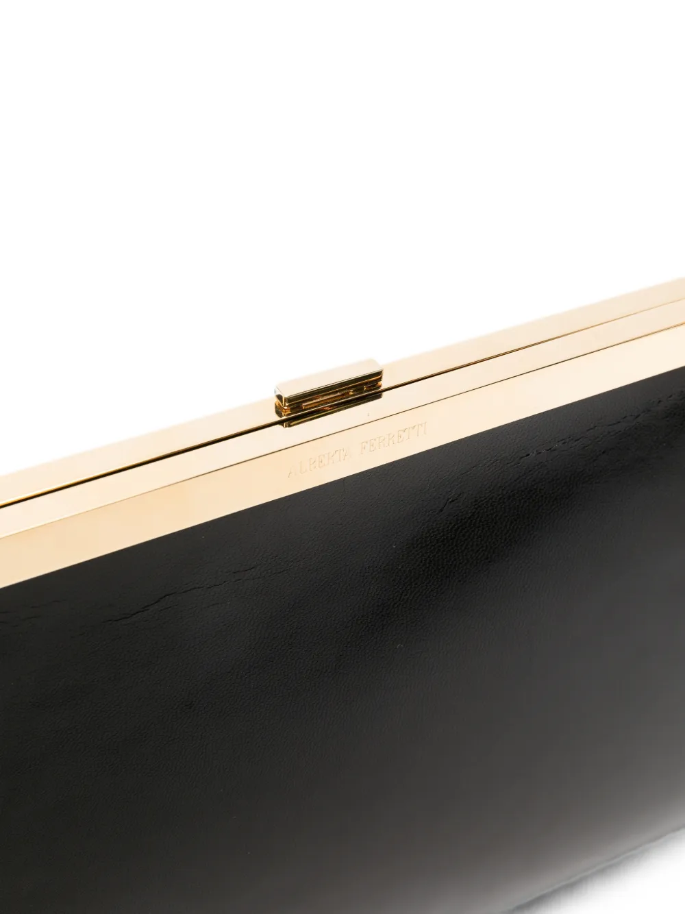 Alberta Ferretti Clutch met gegraveerd logo Zwart