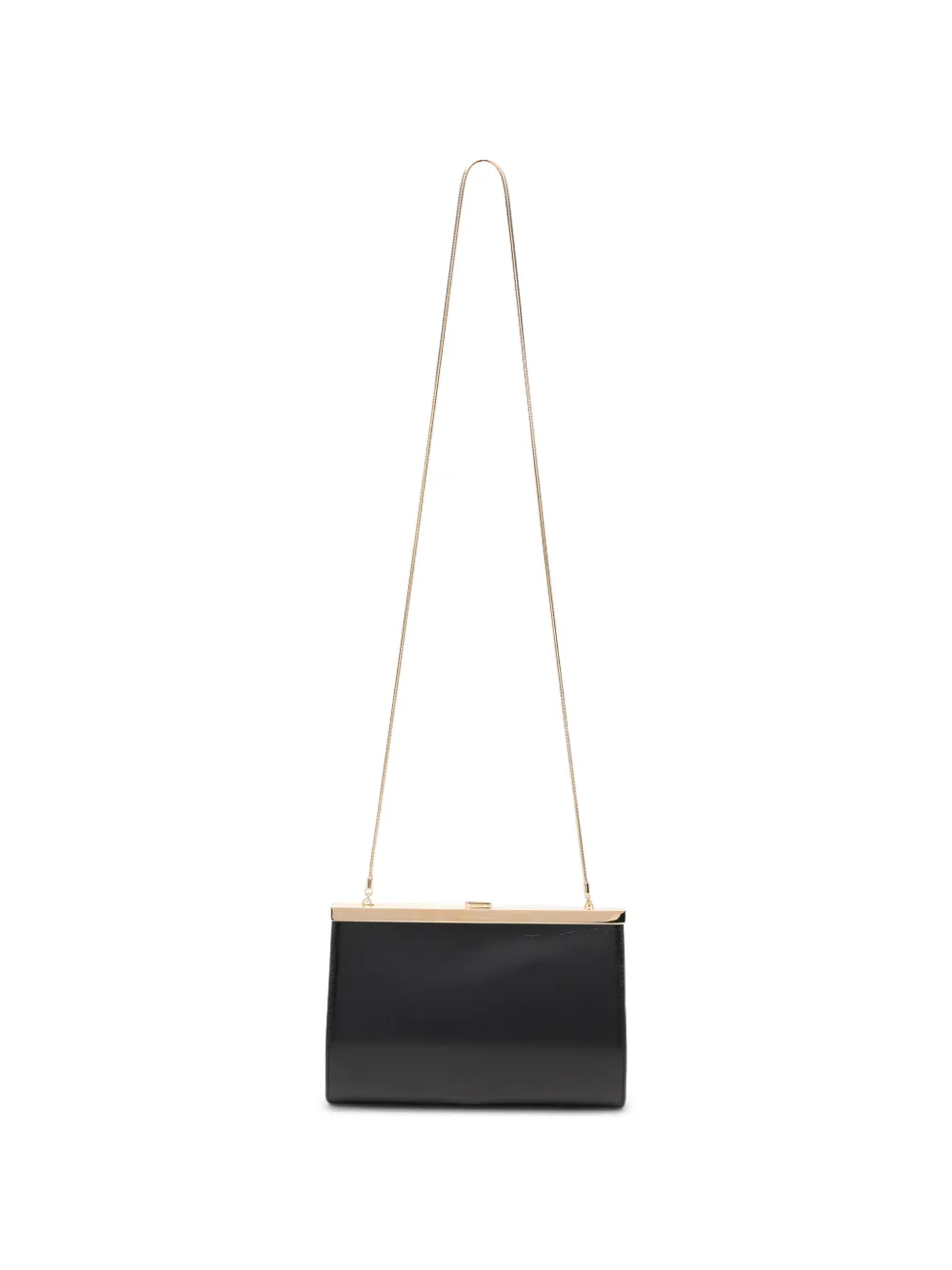 Alberta Ferretti logo-engraved clutch bag - Schwarz
