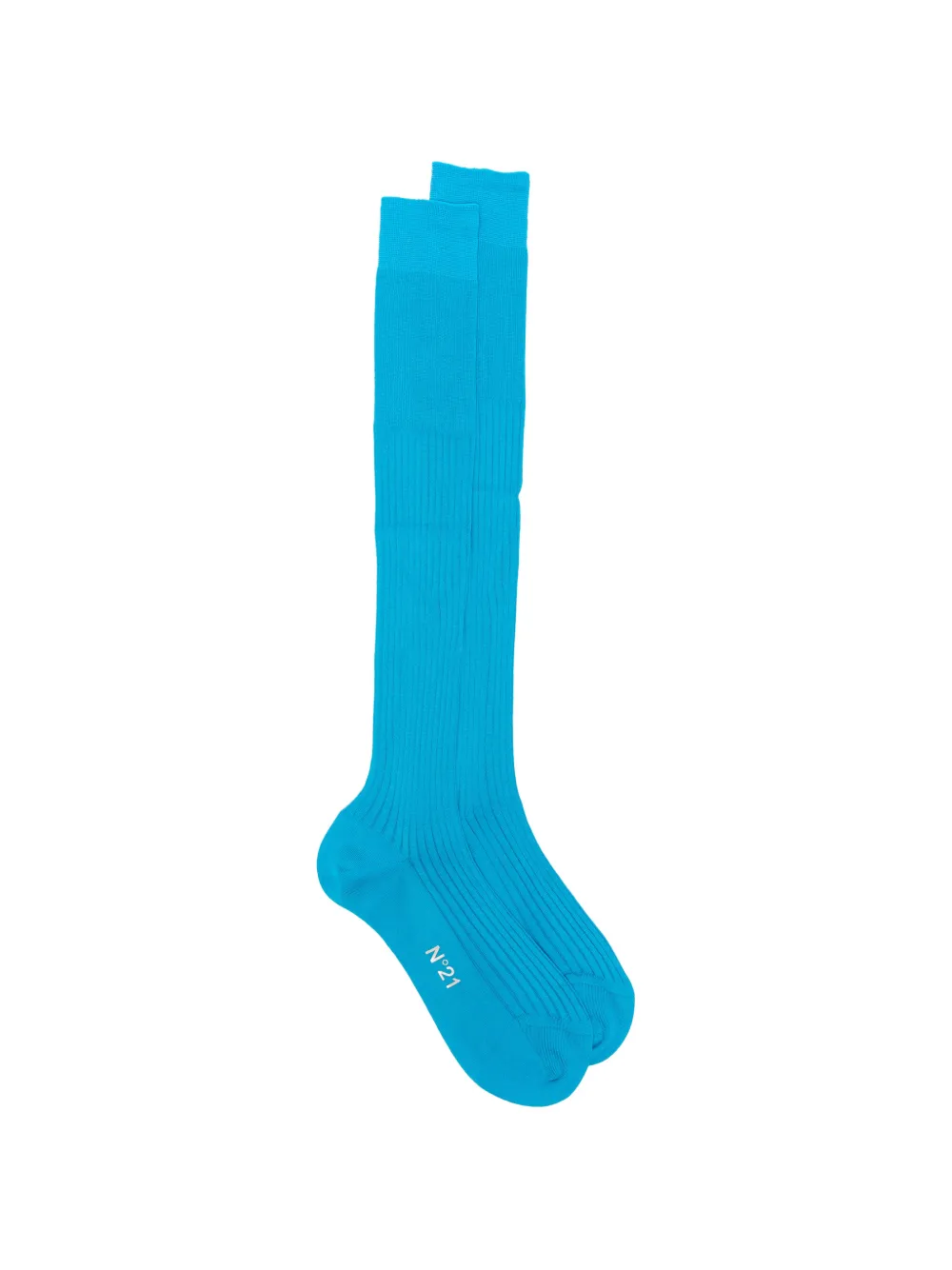 Nº21 ribbed-knit logo-print socks - Blu