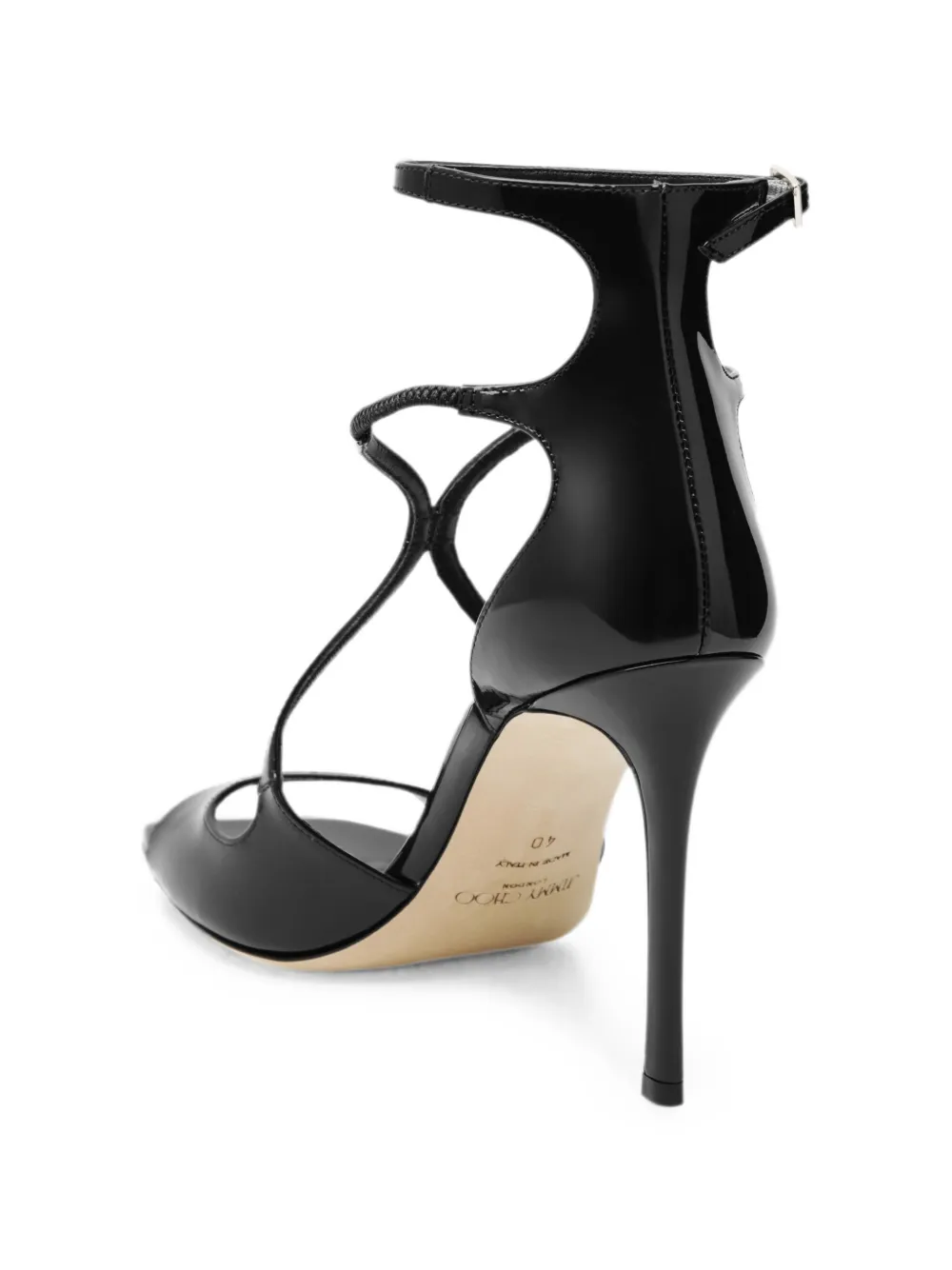 Jimmy Choo Azia patent-leather sandals Zwart