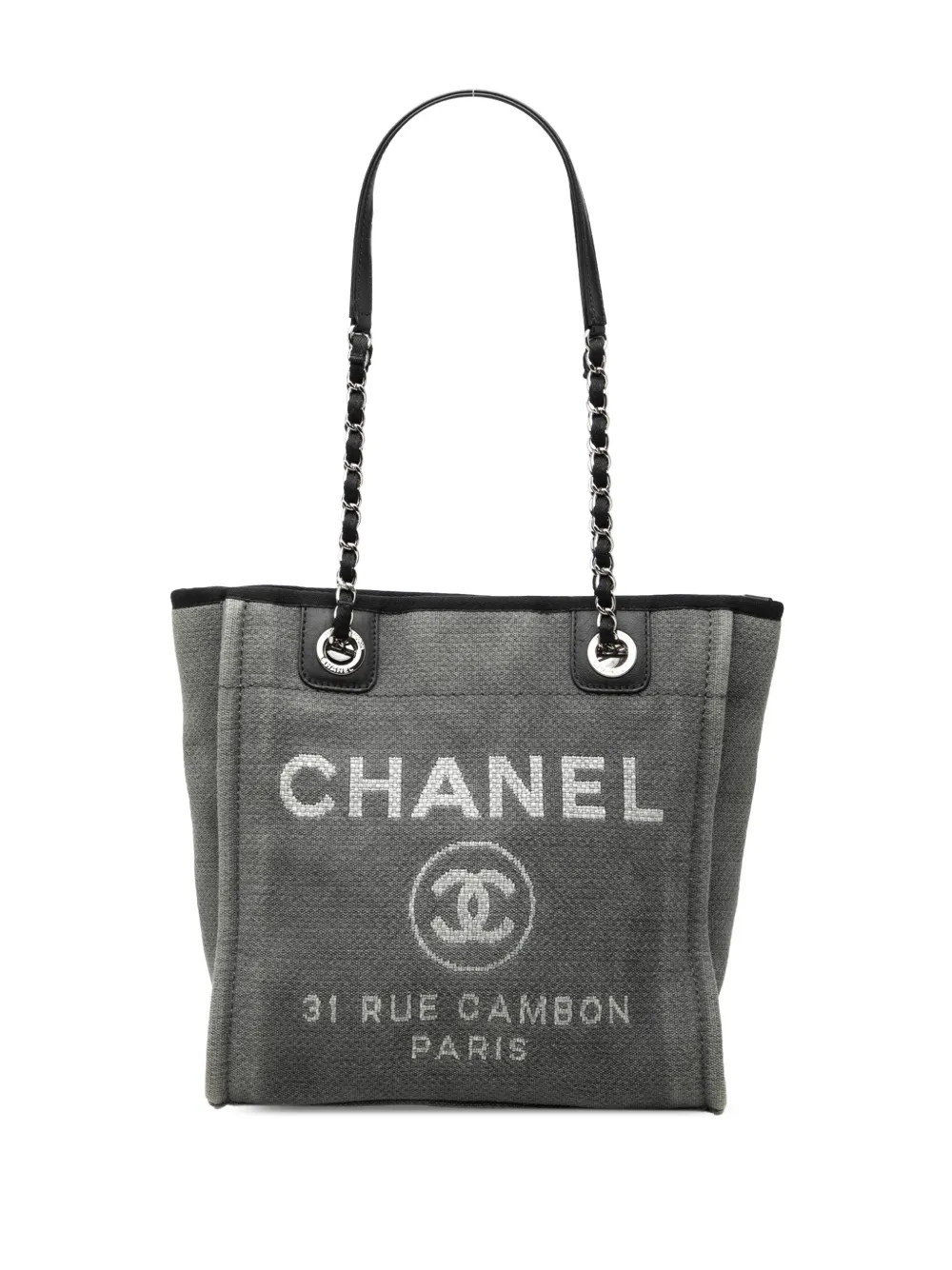 CHANEL Pre-Owned Borsa tote Deauville mini in tela 2012 - Grigio