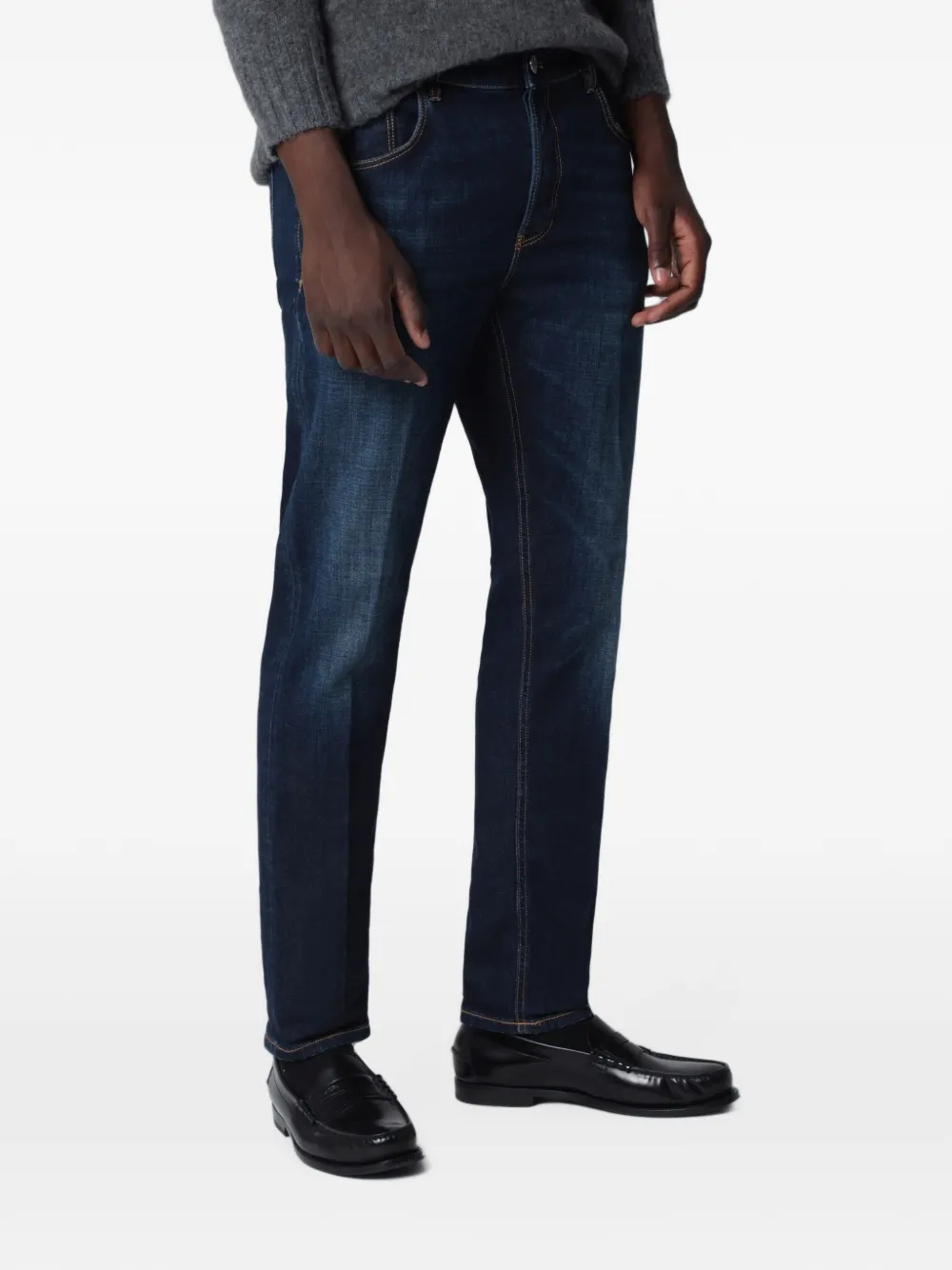 PT Torino Jeans met vervaagd effect Blauw