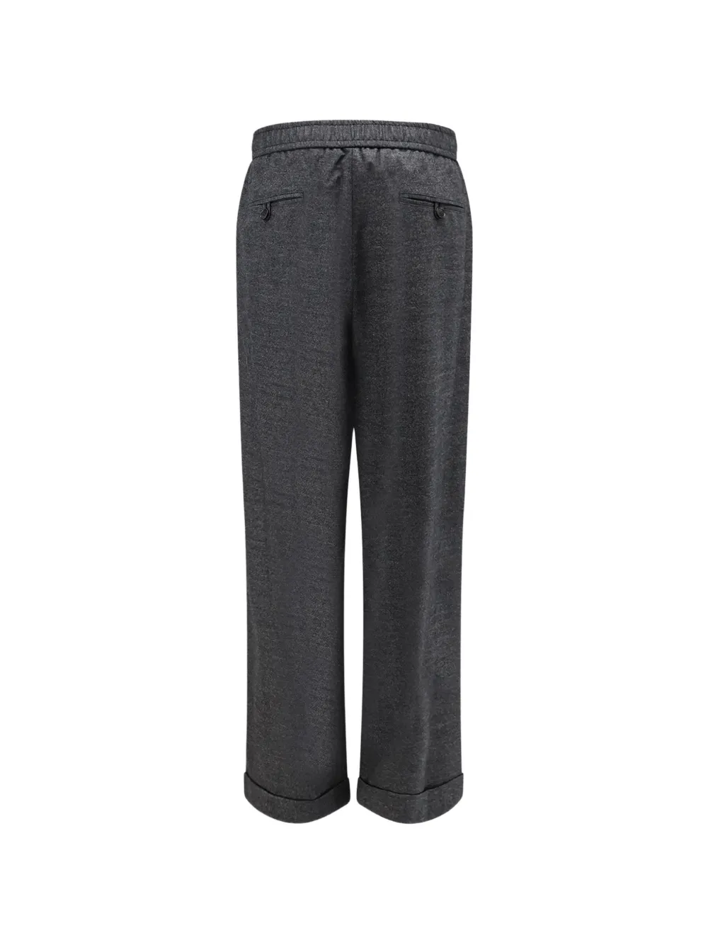 Giorgio Armani Broek met elastische tailleband en omgeslagen manchetten Grijs