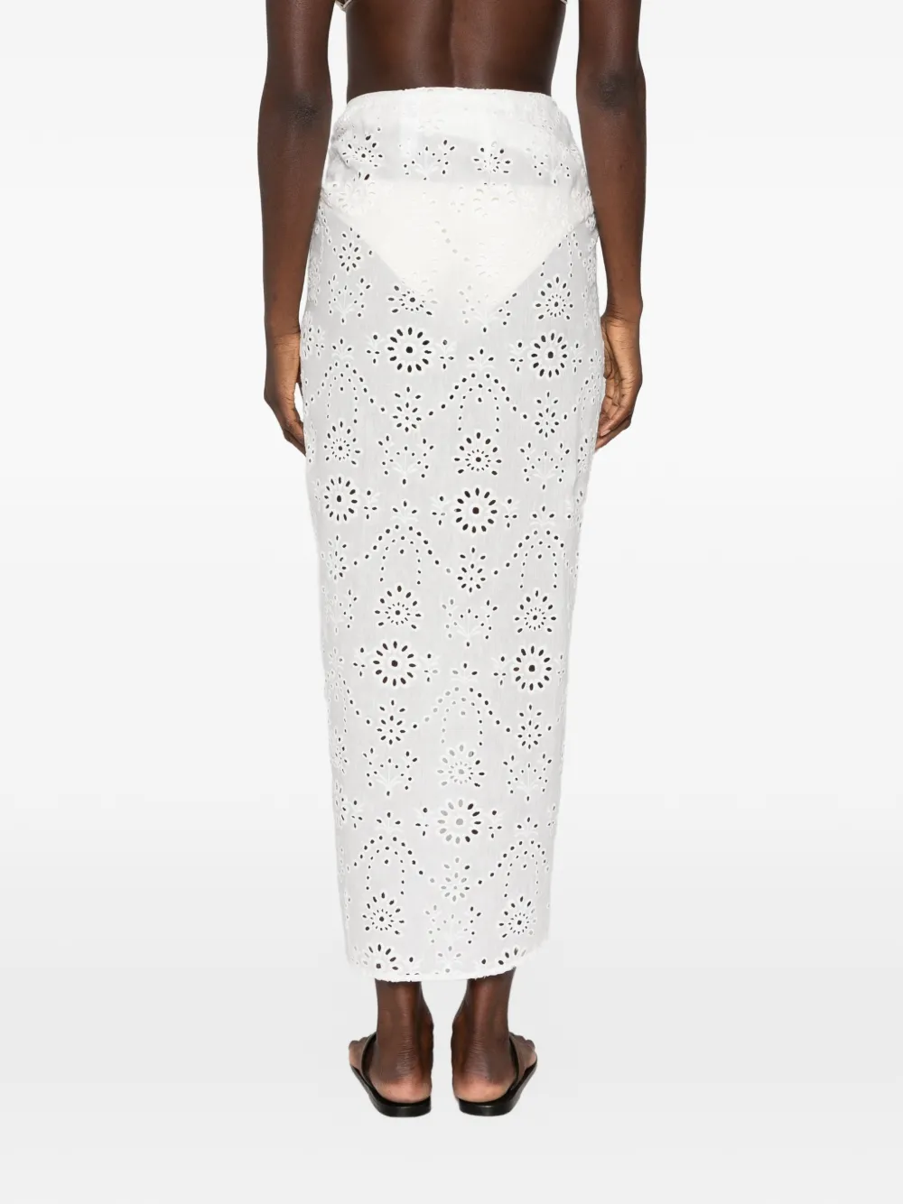 MC2 Saint Barth Broderie anglaise midi-wikkelrok Wit