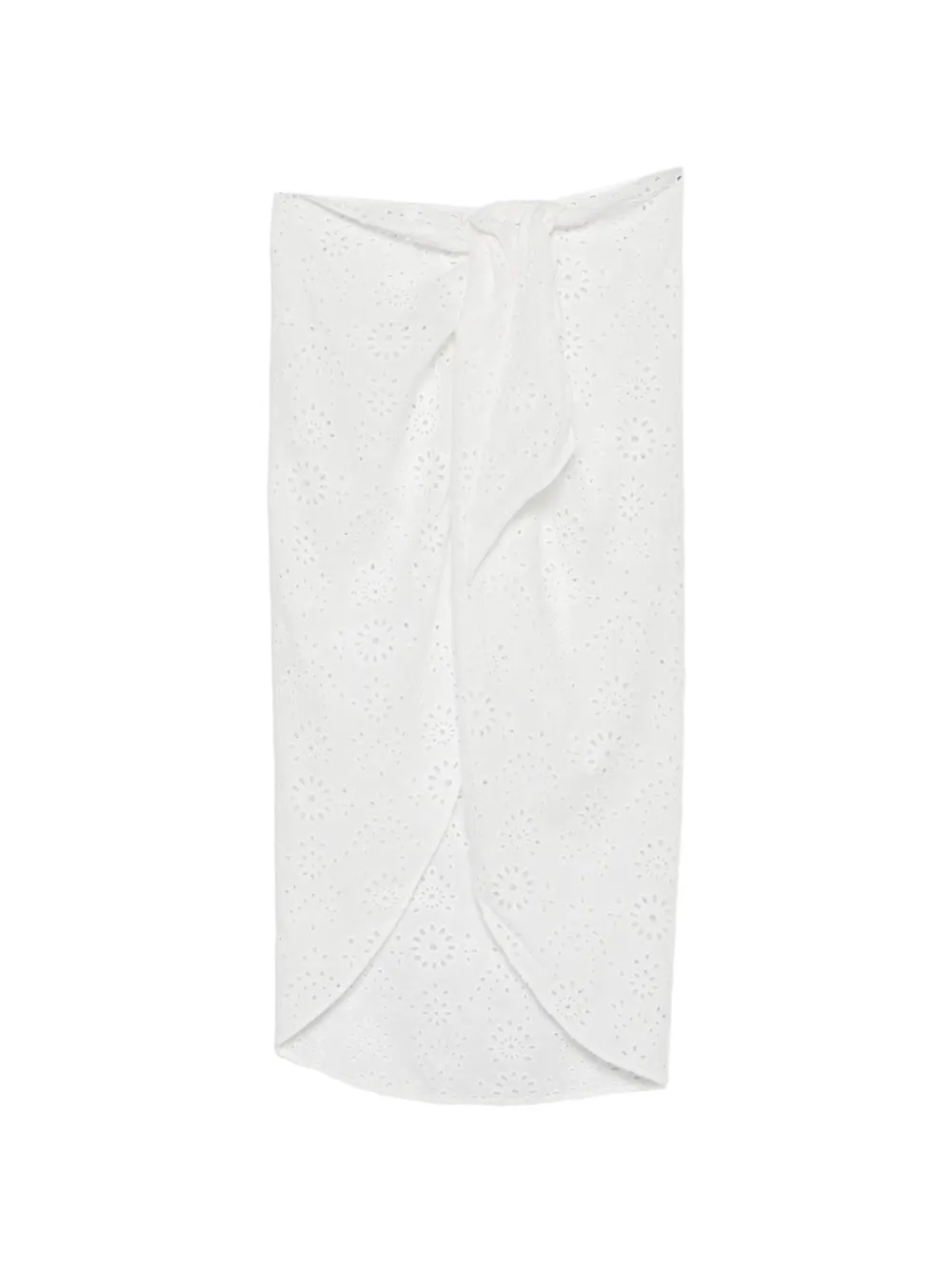 MC2 Saint Barth broderie-anglaise wrap midi skirt