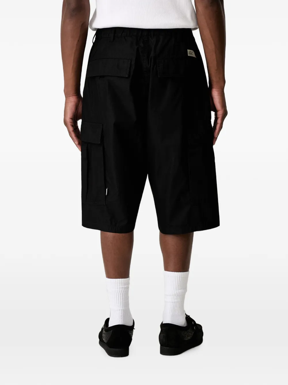 Neighborhood Cargo shorts met logopatch Zwart