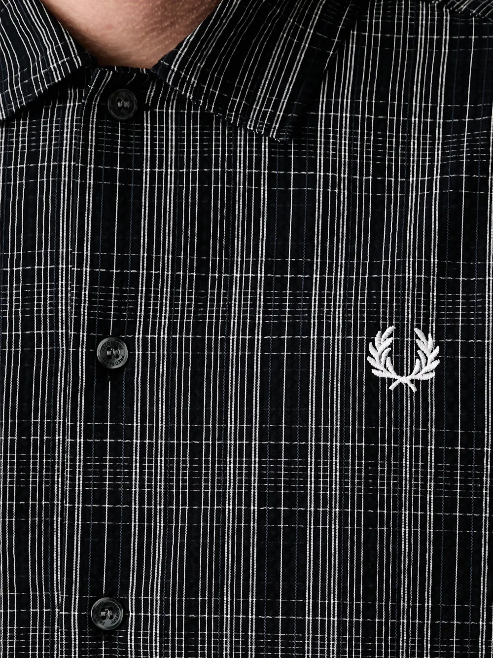 Fred Perry Geruit overhemd met korte mouwen Blauw