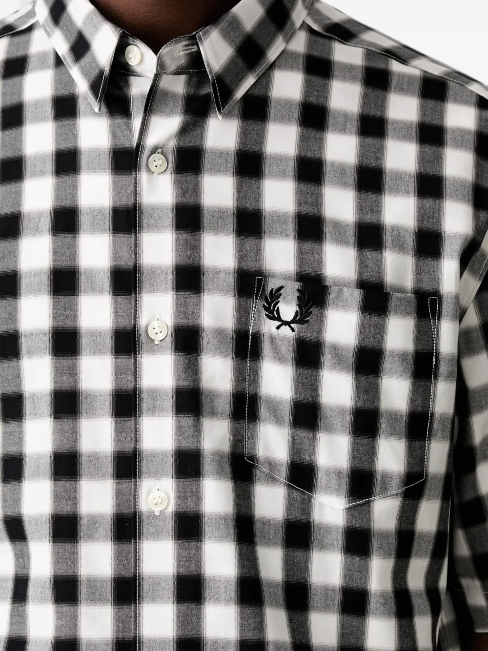Fred Perry Overhemd met gingham ruit Zwart