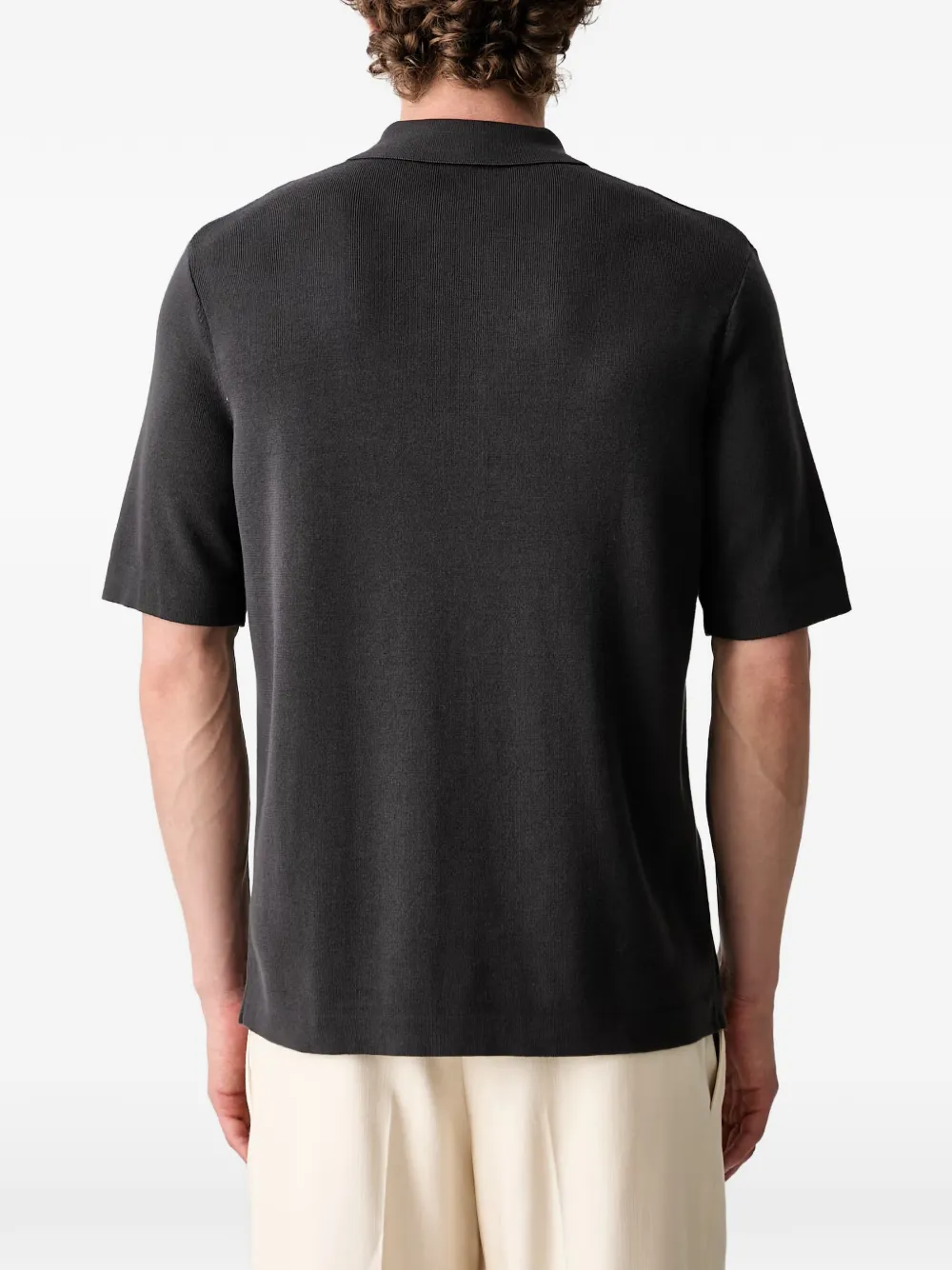 Fred Perry Verticaal geribbeld overhemd met geborduurd logo Grijs