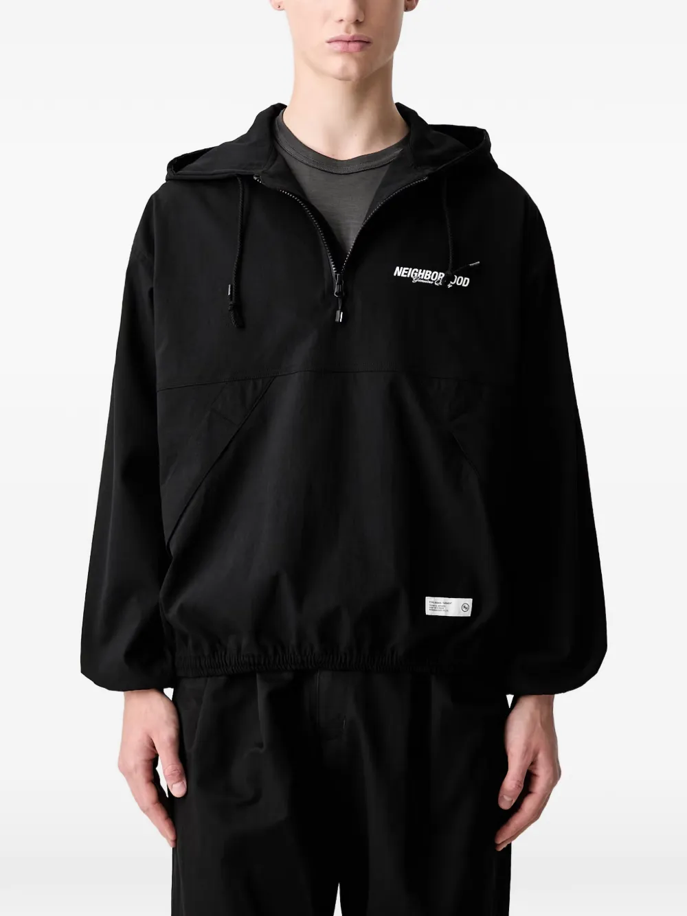 Neighborhood Kapuzenjacke mit Logo-Print - Schwarz
