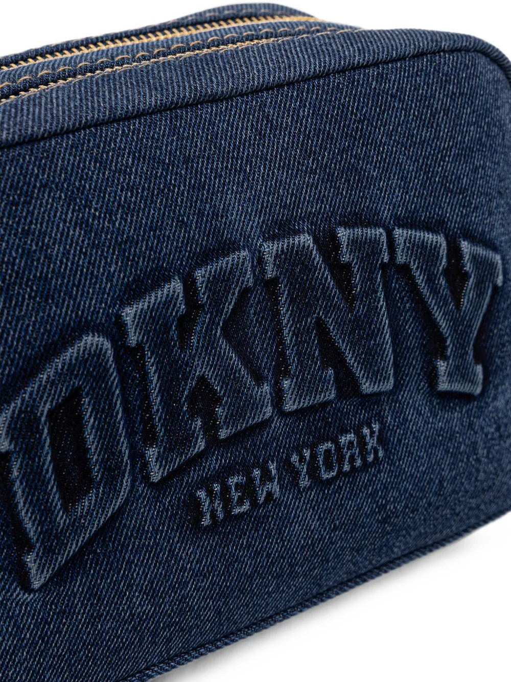 DKNY Denim mini-tas met geborduurd logo Blauw