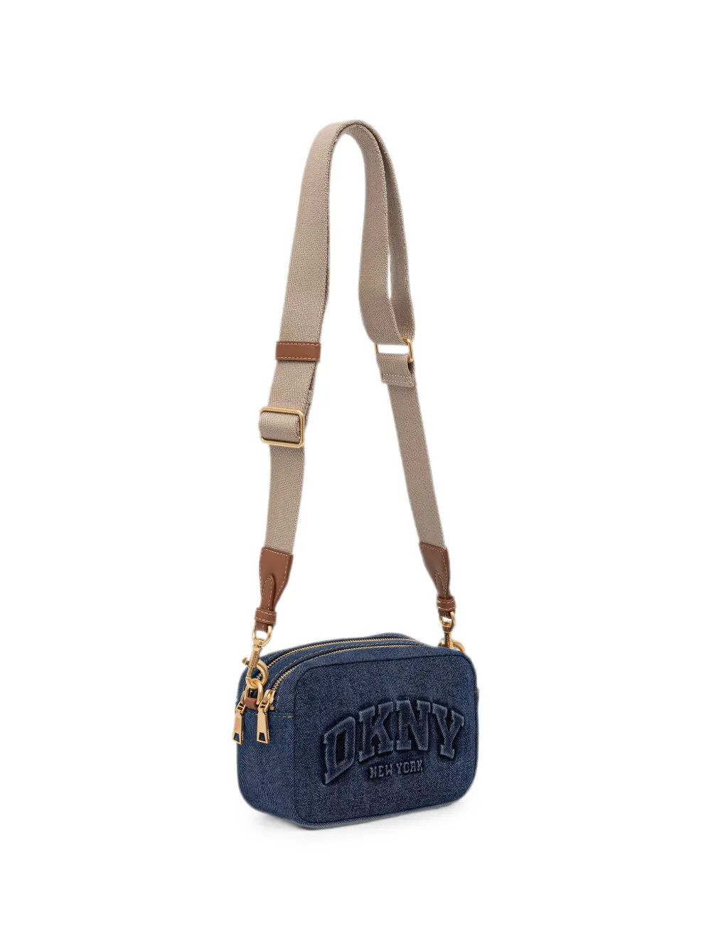 DKNY Denim mini-tas met geborduurd logo Blauw